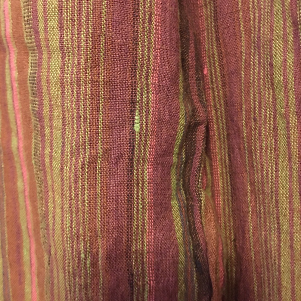 Flax cropped linen pants multi color stripe small - Picture 3 of 6